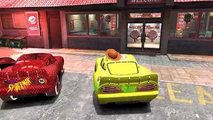 Toy Story Spiderman and White Spiderman Goofy Disney Pixar Cars Colors Lightning Mcqueen H