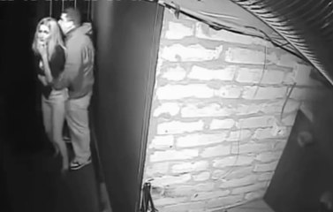 Boyfriend Hides Behind Girlfriend In Haunted House
