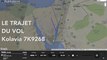 Le trajet du vol Kolavia 7K9268 entre Charm el-Cheikh en Egypte et Saint Petersbourg en Russie