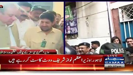 PM Nawaz Sharif Casts His Vote In Lahore