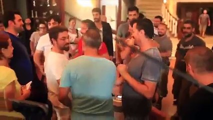 İlker Ayrık Yapışık Kardeşler Sinema Filmi sette Bayramlaşma