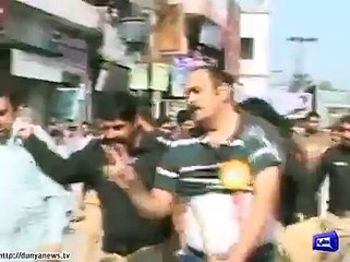 Police in action after slogans raised against DCO Gujrat .....