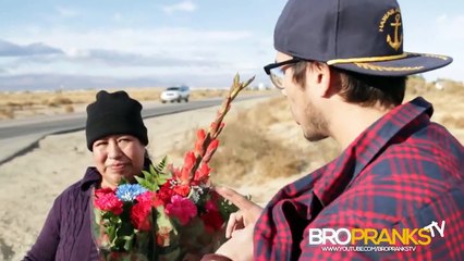 Giving Homeless People Some Pizza or Food