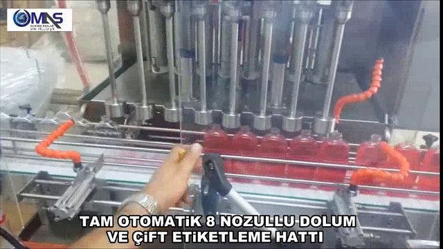 TAM OTOMATİK 8 NOZULLU DOLUM VE ÇİFT ETİKETLEME HATTI