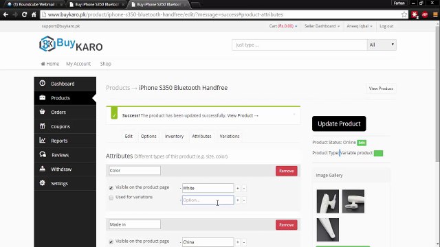 Adding Variable Product (Product with Options) - Buykaro.pk