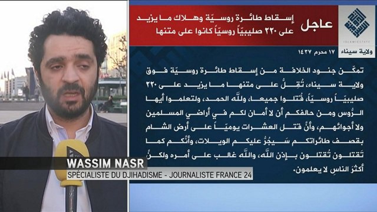 L'Etat islamique en Egypte affirme avoir abattu l'avion russe avec 224 passagers