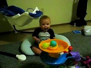 Baby Gets Super Excited Over Ball Machine