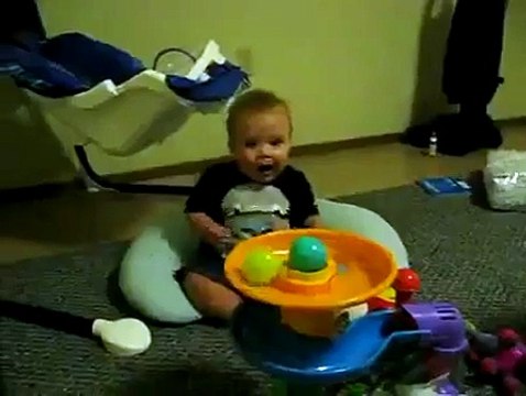 Baby Gets Super Excited Over Ball Machine