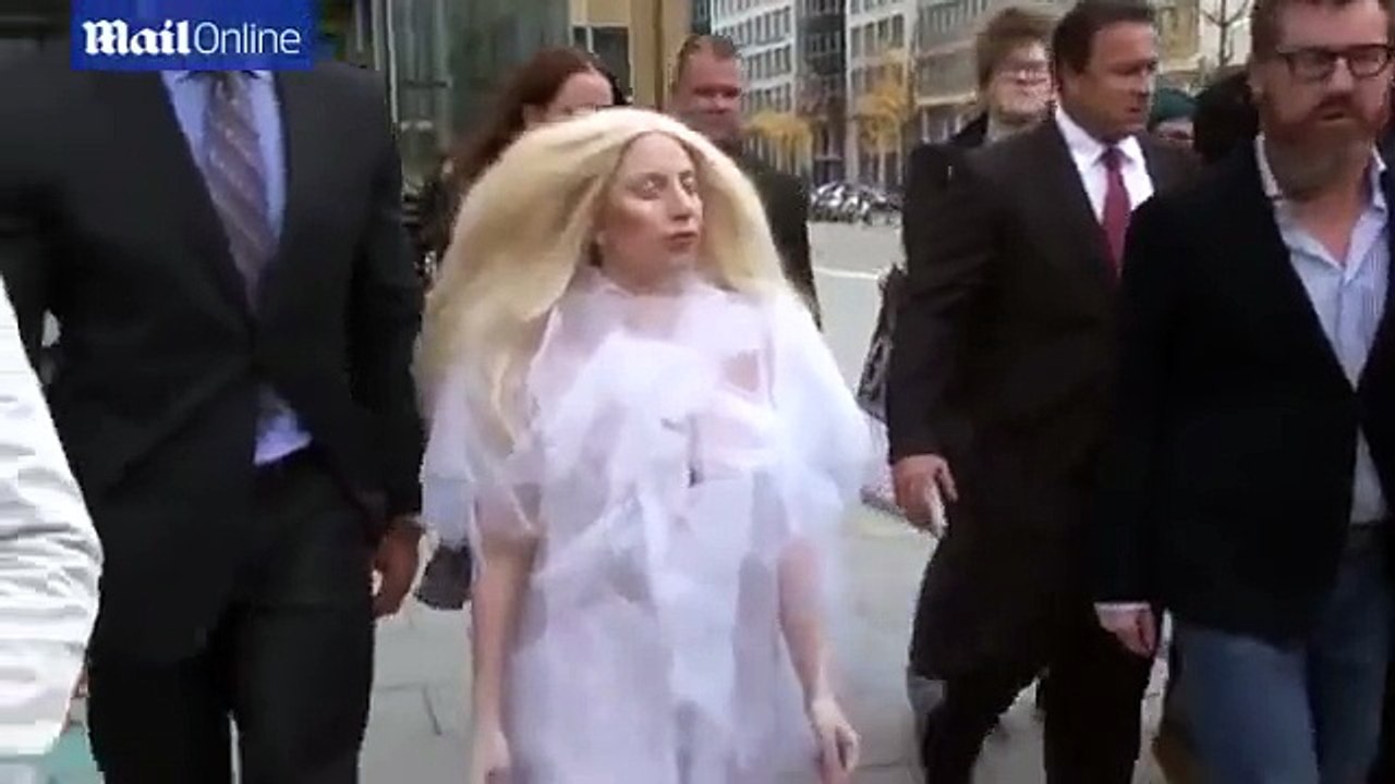 Lady Gaga steps out in sheer white frock and almost Naked In Berlin