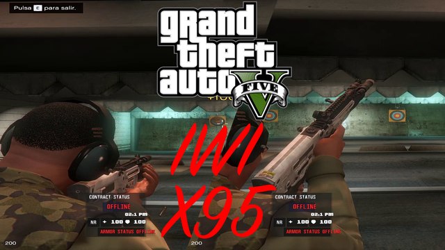 GTA V - Glock 17 pistol & IWI X95 bullpup assault rifle: modded weapons full animated (Ammunation Shooting Range)