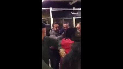 People fighting on a NJ Transit train and station platform outside of Philly