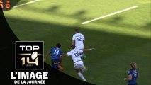 L'image de la journée – L'essai de Flood (TOU) face à Montpellier - Saison 2015-2016