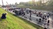Nieuw fietsecoduct wordt op zijn plaats gereden - RTV Noord