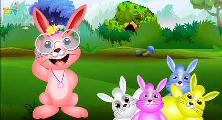 Five Little Rabbit Jumping On The Bed | Nursery Rhymes for Kids