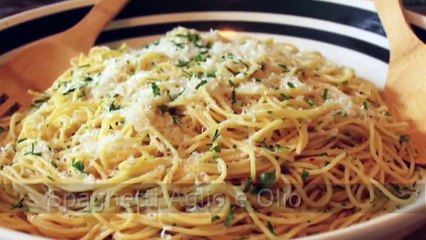 Garlic Spaghetti - Spaghetti Aglio e Olio Recipe - Pasta with Garlic and Olive Oil