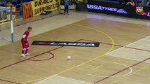 Amazing goal by FC Barcelona's Futsal Goalkeeper Cristian vs Llevant