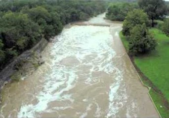 Drone Footage Shows Popular Swimming Area in Barton Creek Now Underwater