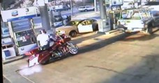 Motorcycle Rider Engulfed In Flames After Making Mistake