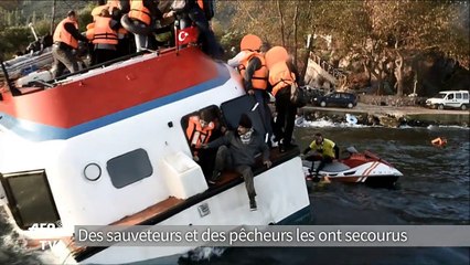 Lesbos: des migrants venus de Turquie sauvés par des pêcheurs