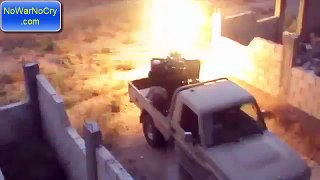 FSA FIRING ZPU 2 AT MILITARY POSITIONS WAR CLASHES