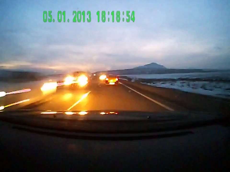 High speed car accident on Russian road