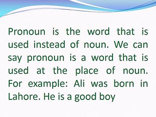 pronoun: learn to speak English grammar