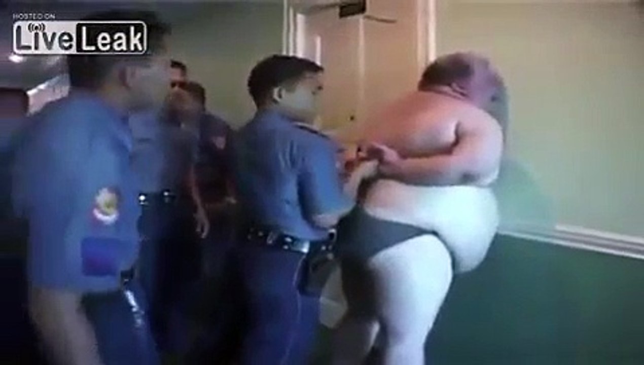 Loud Drunk Obese Man Removed from Hotel in the Philippines