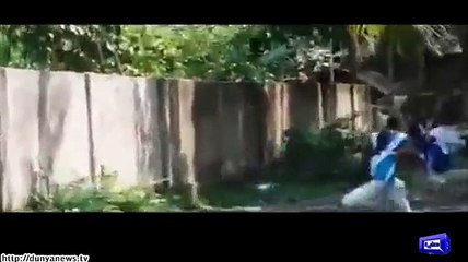 Young College Girls Escaping From College Wall by koki