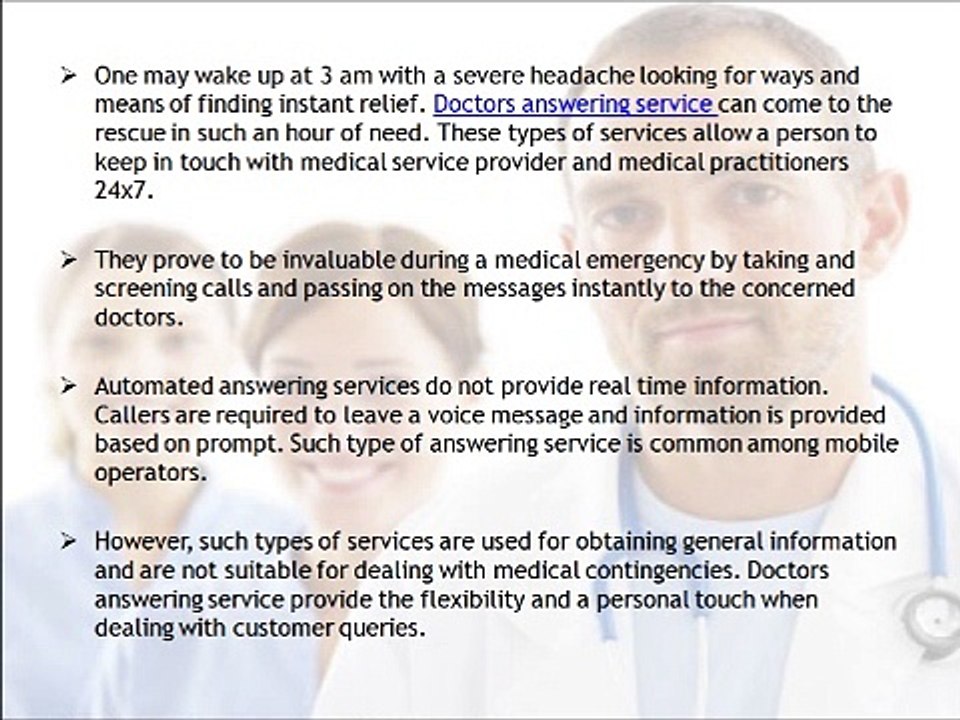 Doctors Answering Service Facilitates Communication between Doctors and Patients