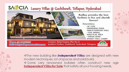 Independent Villas for sale in Hyderabad