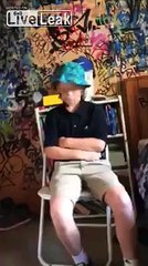 Little kid drinks beer