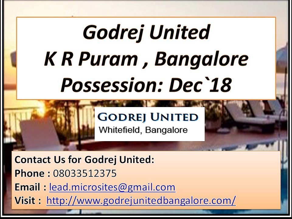 Godrej United: Premium Apartments On Sale In Bangalore Call @ 8033512375