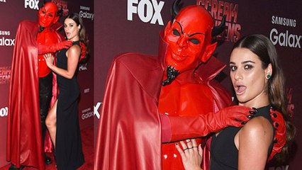 (VIDEO) Lea Michele Shows Off Toned Body At Scream Queens Premiere
