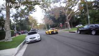 LaFerrari from Qatar racing in Beverly Hills neighborhood