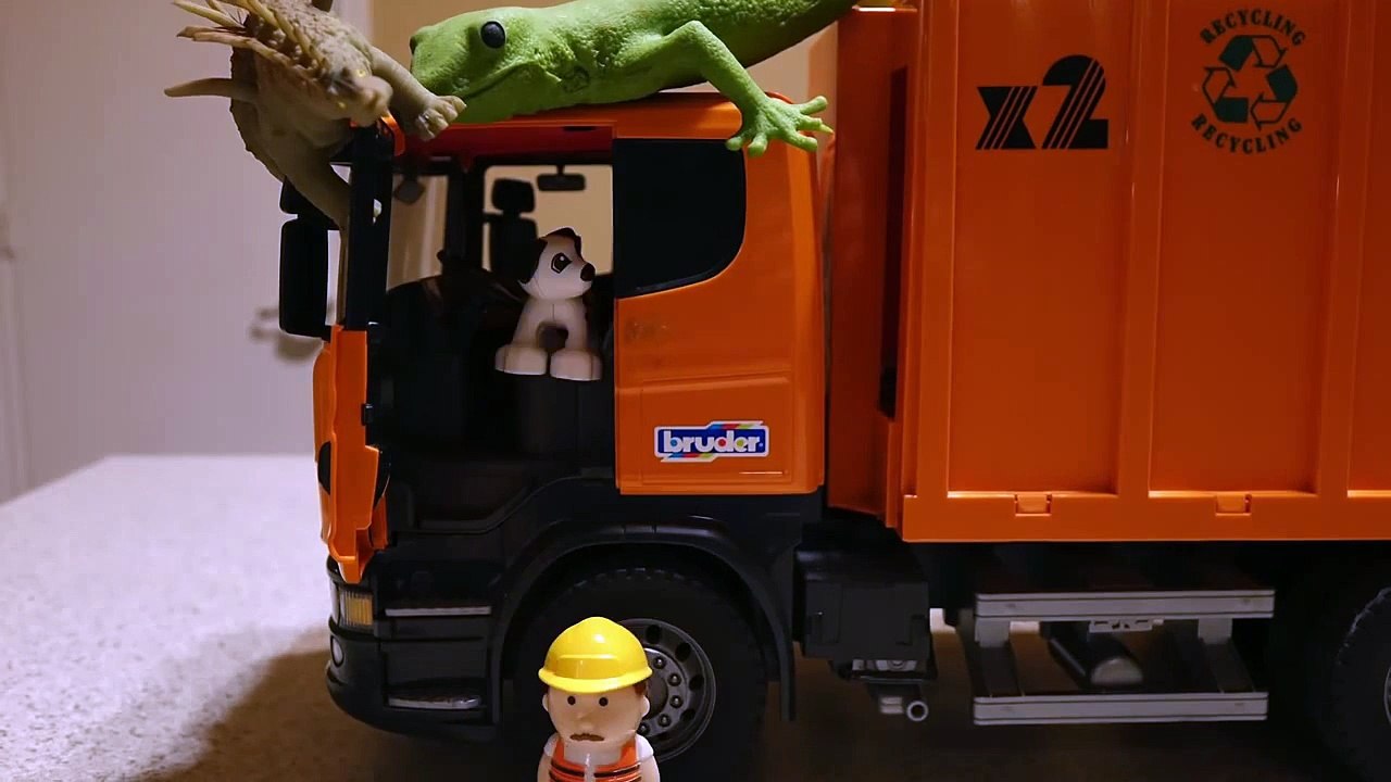 Bruder Toy Garbage Truck Stop Motion Cartoon for Kids