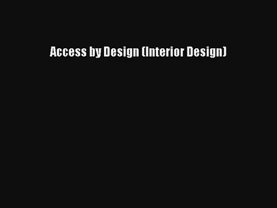 Read Access by Design (Interior Design) Ebook Free