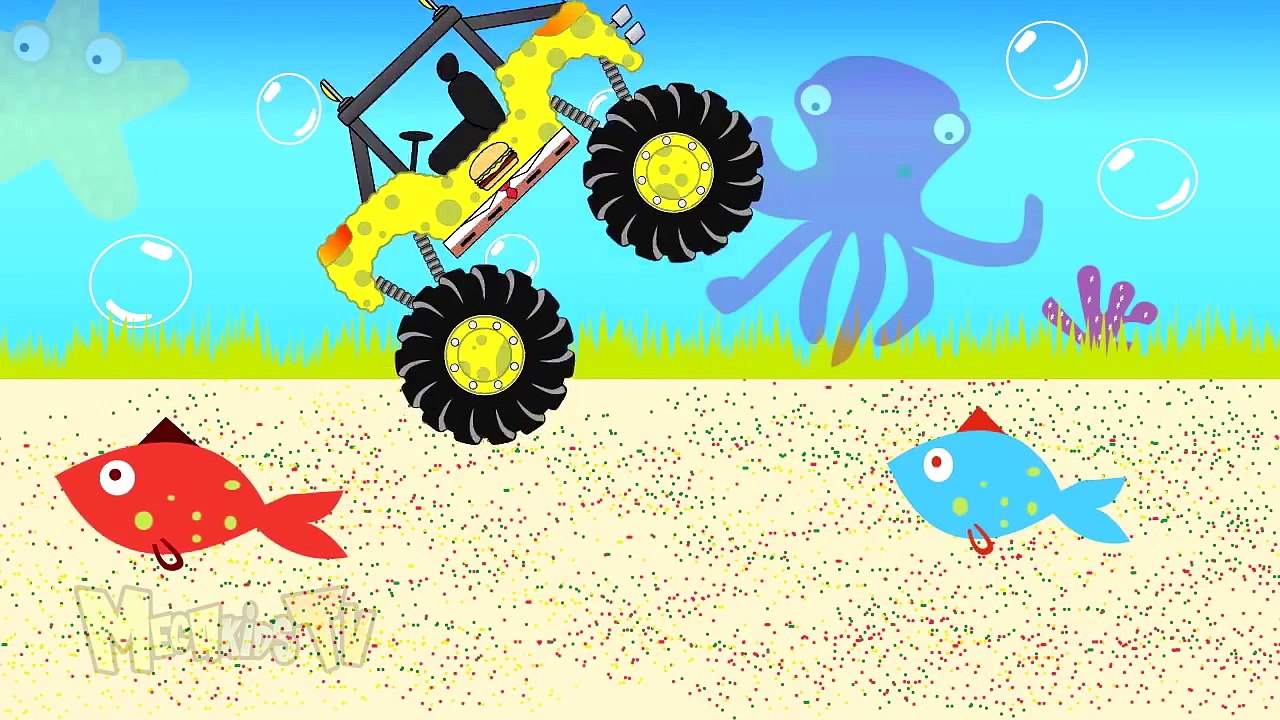 SpongeBob Truck Monster Trucks For Children Mega Kids Tv