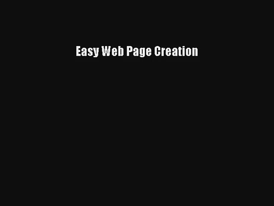 Easy Web Page Creation Donwload