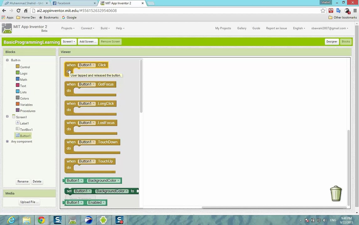 App Inventor-Basic Programming Learning-01 (Using If Else)