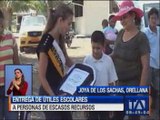 Entregan útiles escolares a personas de escasos recursos en Orellana
