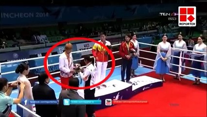 Jeux asiatiques 2014 : une boxeuse refuse sa médaille de bronze sur le podium