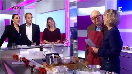 Sophie Davant embrasse Jean-Pierre Coffe sur la bouche