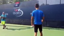 Djokovic Funny Video - Impersonator turns the tables on Novak Djokovic US OPEN 2015