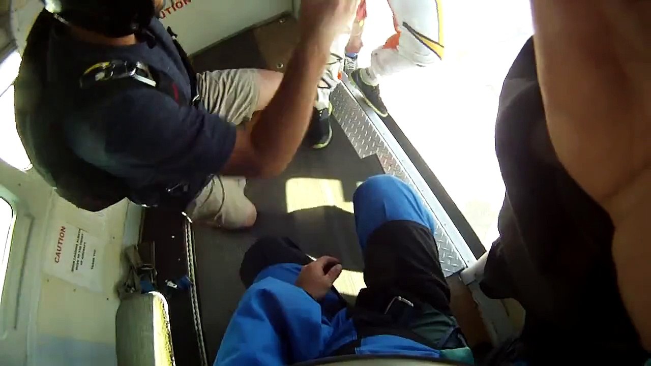 Skydiver steals another skydivers shoe in mid air