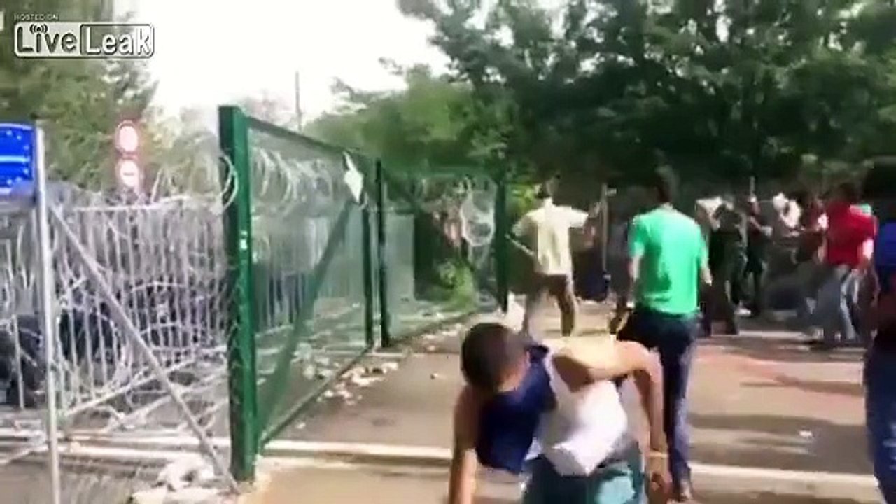 LiveLeak.com - Video shows how the Röske "Hungary" security barrier was breached.