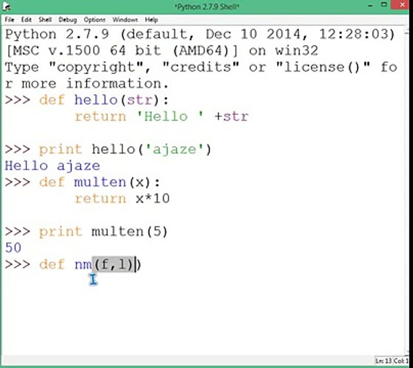 13 PYTHON FUNCTIONS AND DEFAULT PARAMETERS (IN HINDI)