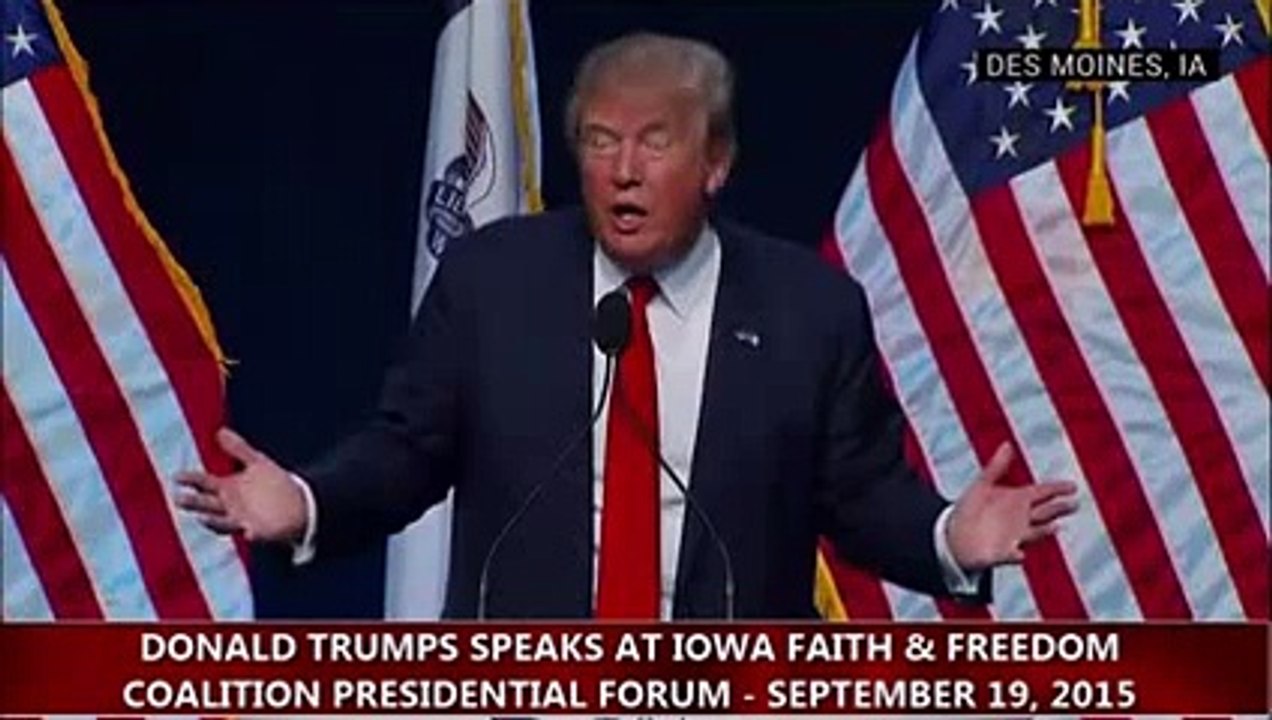 Donald Trump speaks out for CHRISTIAN SYRIAN MIGRANTS at the Faith  Freedom Forum - Iowa Speech