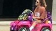 Student rides Barbie jeep after losing licence following drink drive arrest