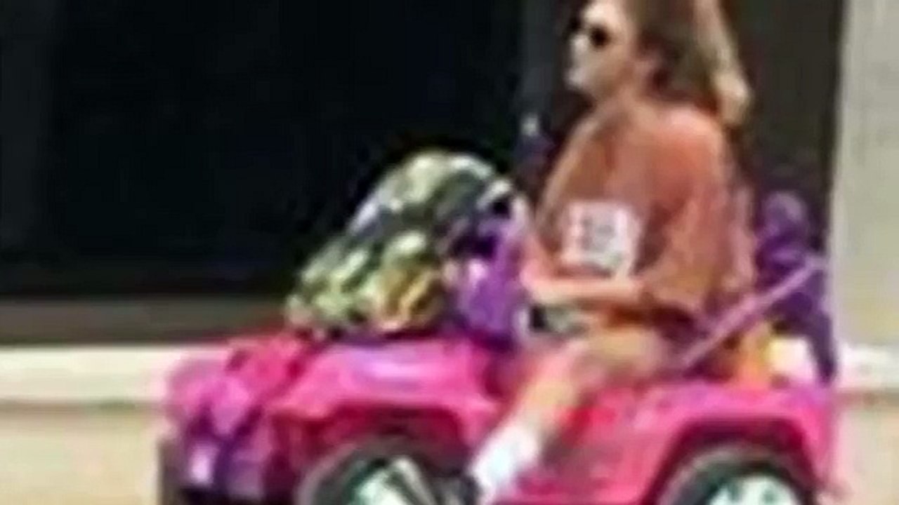 Student rides Barbie jeep after losing licence following drink drive arrest
