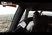 A340-600 short final and landing at Mexico City